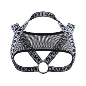 Men's Fashion Letter Fashion Shoulder Strap Mesh Iron Ring