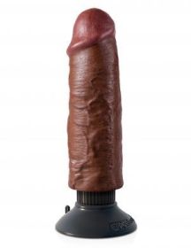 King Cock 6 inches Cock Brown Vibrating Dildo - PD540129