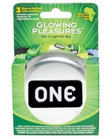 One glowing pleasures condoms - box of 3 - TCN-7705-03