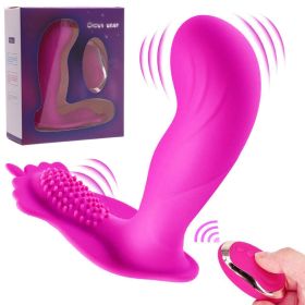 Wearable Wireless Remote Control G-spot Vibrator Anal Sex Toys for Women Couples - pink