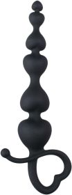 Anal Chain with Pull Ring - 18.5 cm / 3.35 inch / 7.28 inch - - Black Anal Beads - For him and her - black