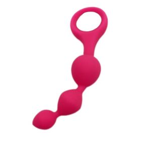 ANAL BEADS BUTT PLUG WITH PULL RING 3 ANAL BALLS G-SPOT PROSTATE MASSAGE SILICONE SEX TOYS FOR WOMEN MEN MASTURBATION - Random color