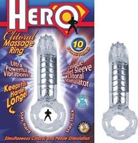 Hero Cockring and Clit Massager Clear - NW23741