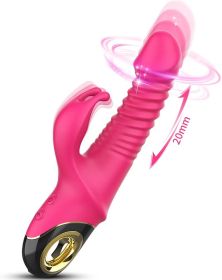 3 In 1 Clitoral Sucking Rabbit G Spot Vibrator Anal Triple Curve 12 Function Waterproof Dildo Vibrator For Her - purple