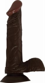 All American Whopper 8 inches Vibrating Dildo, Balls Brown - NW1898-2