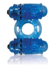 O Wow Double Wammy Blue Vibrating Ring - SCRODW110