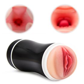 Cup Masturb Sexe M-asturbateur Male Manuel Masturbation Cup Homme Doux Chauffant Silicone ORale 3D Masturbation - black